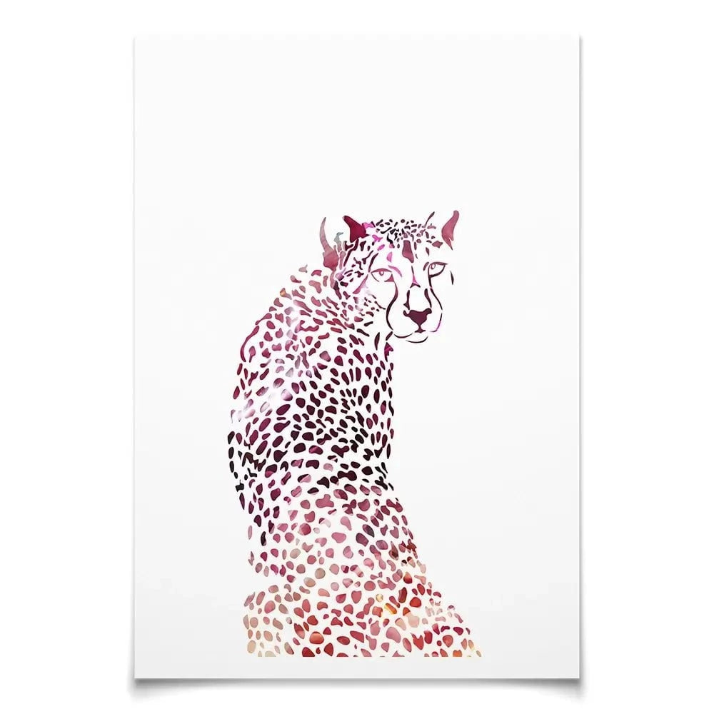 Cheetah On White Art Print Cheetah On White Art Print wall art product Sarah Manovski