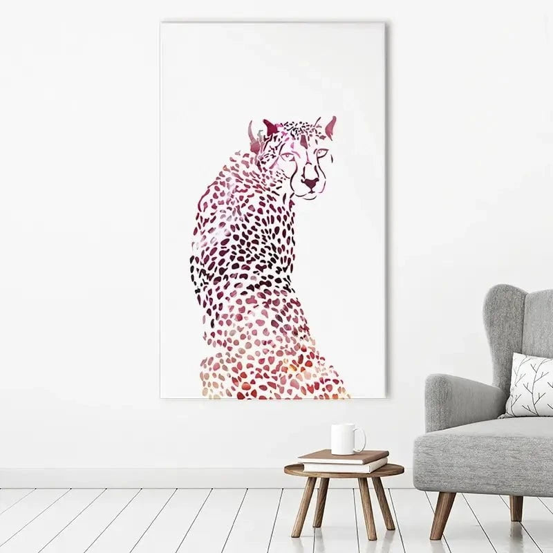 Cheetah On White Canvas Print Cheetah On White Canvas Print wall art product Sarah Manovski