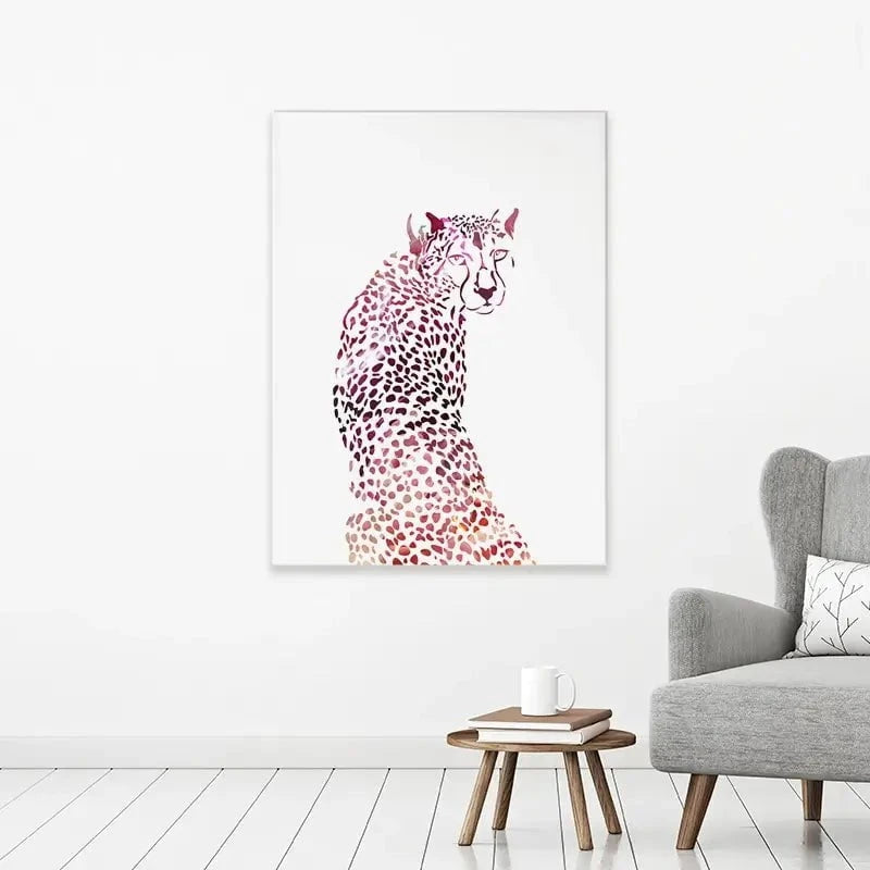 Cheetah On White Canvas Print Cheetah On White Canvas Print wall art product Sarah Manovski