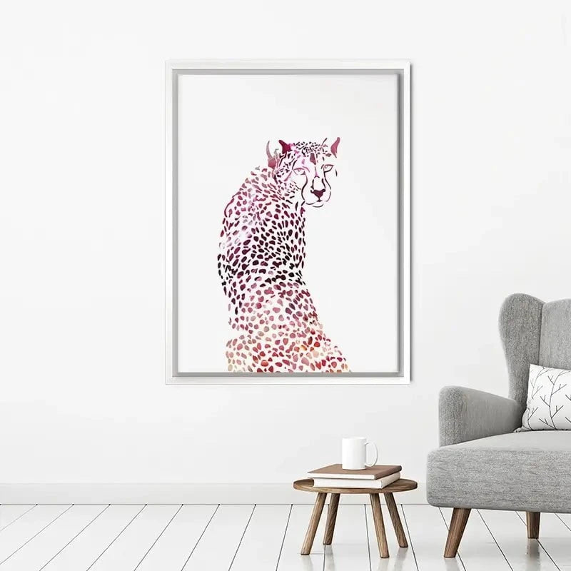 Cheetah On White Canvas Print Cheetah On White Canvas Print wall art product Sarah Manovski