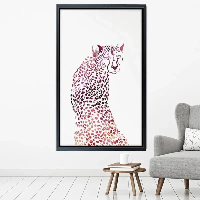 Cheetah On White Canvas Print Cheetah On White Canvas Print wall art product Sarah Manovski