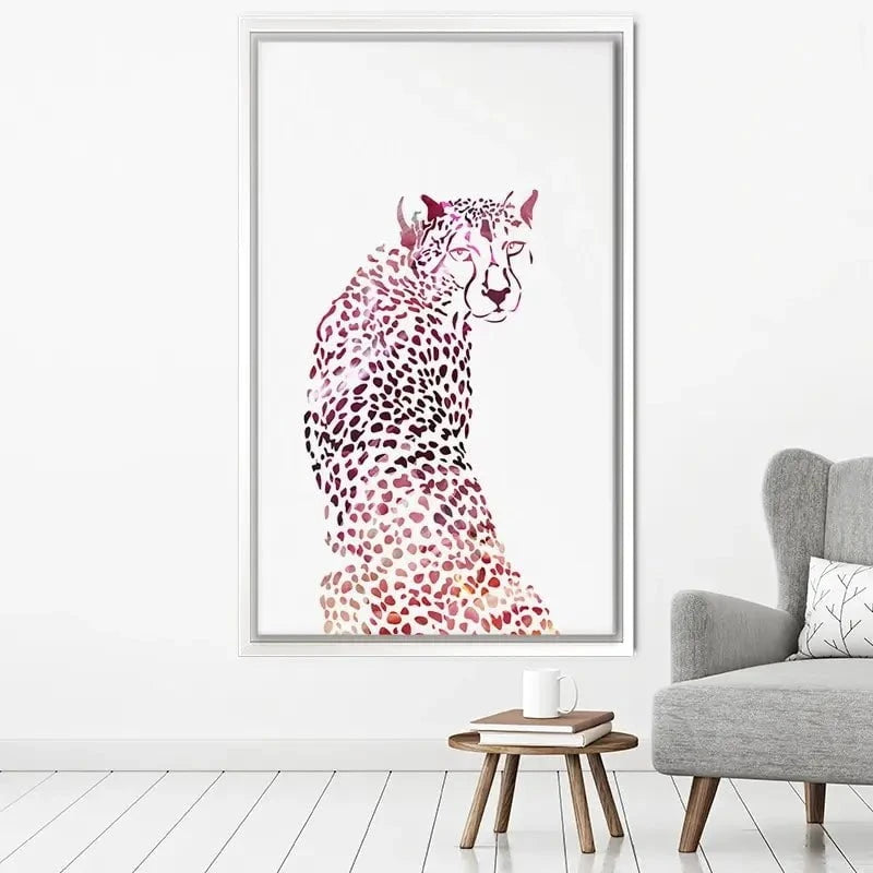 Cheetah On White Canvas Print Cheetah On White Canvas Print wall art product Sarah Manovski