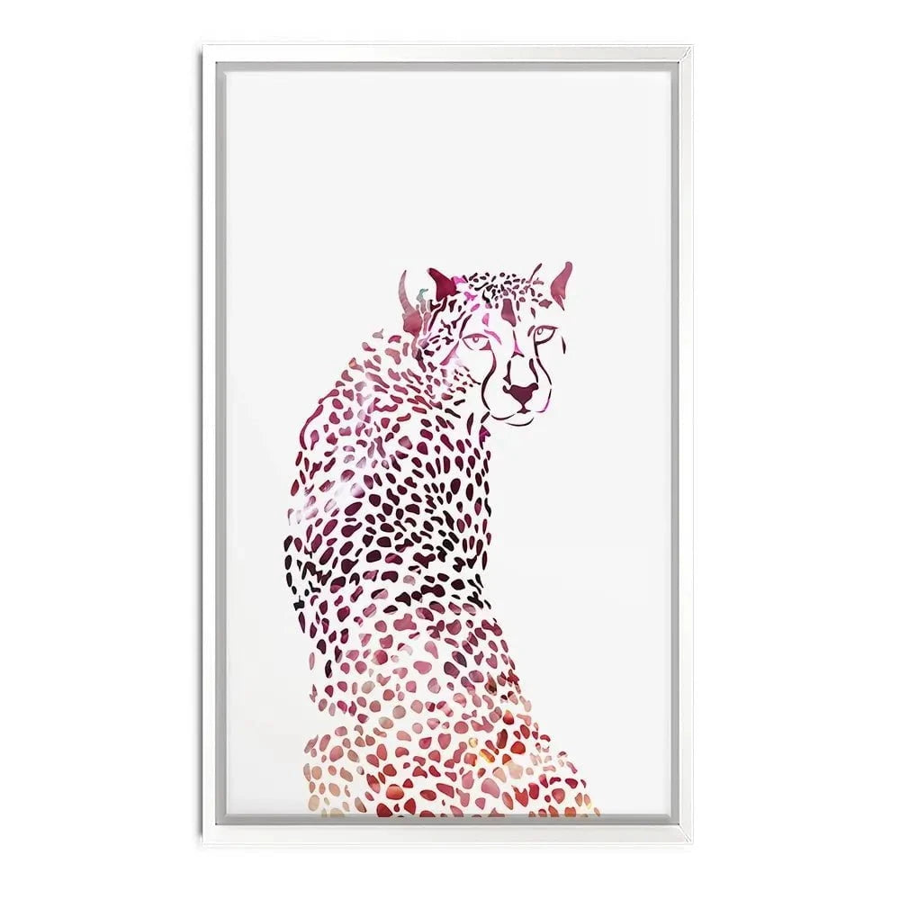 Cheetah On White Canvas Print Cheetah On White Canvas Print wall art product Sarah Manovski
