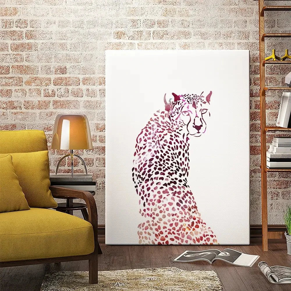 Cheetah On White Canvas Print Cheetah On White Canvas Print wall art product Sarah Manovski
