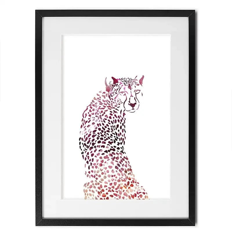 Cheetah On White Framed Art Print Cheetah On White Framed Art Print wall art product Sarah Manovski