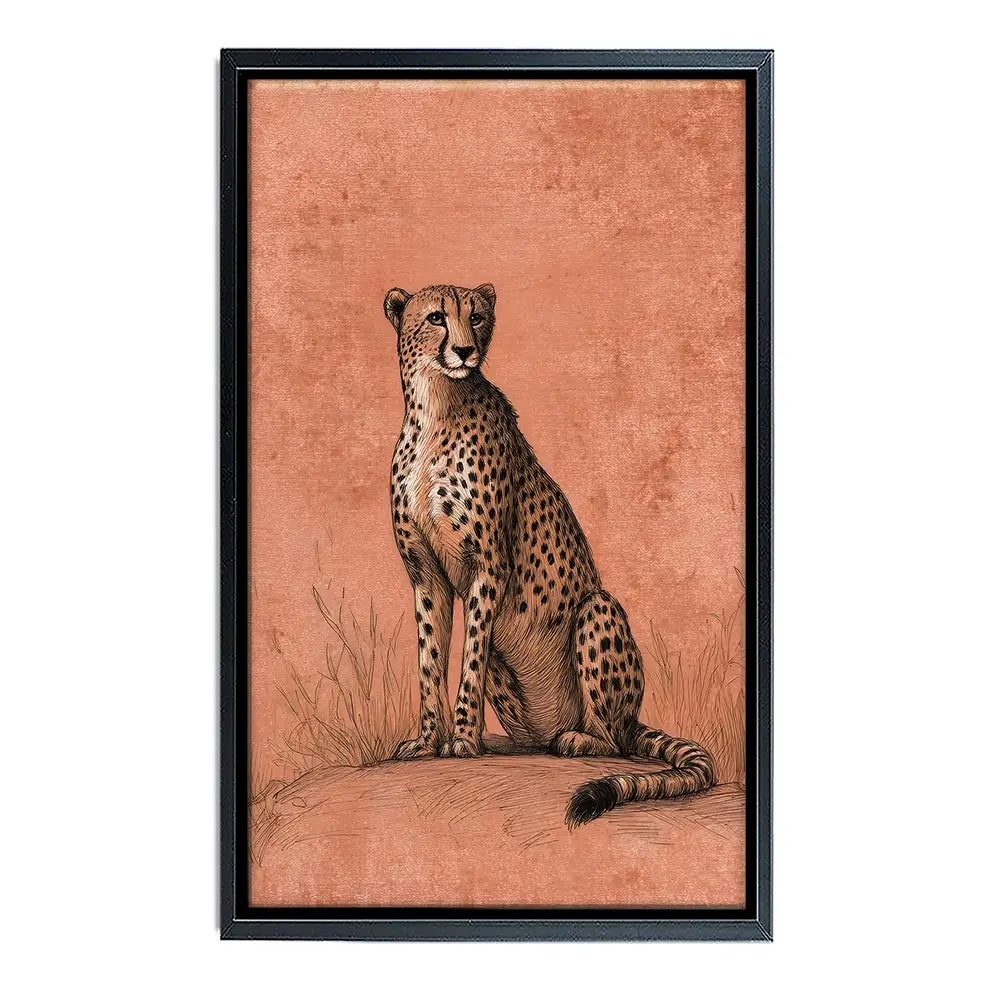 Cheetah Pose Portrait Canvas Print Cheetah Pose Portrait Canvas Print wall art product Petals Prints Design - Independent