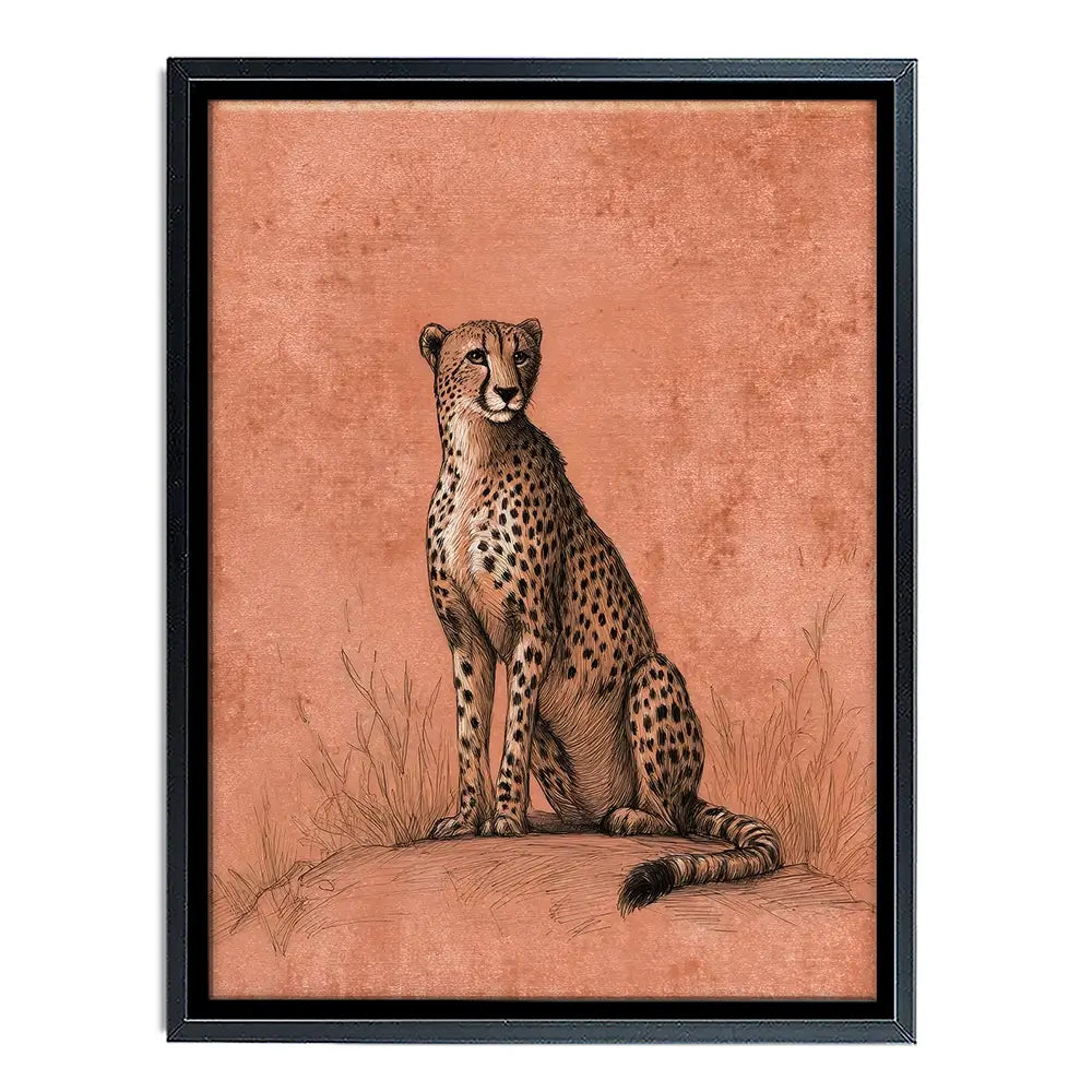 Cheetah Pose Portrait Canvas Print Cheetah Pose Portrait Canvas Print wall art product Petals Prints Design - Independent
