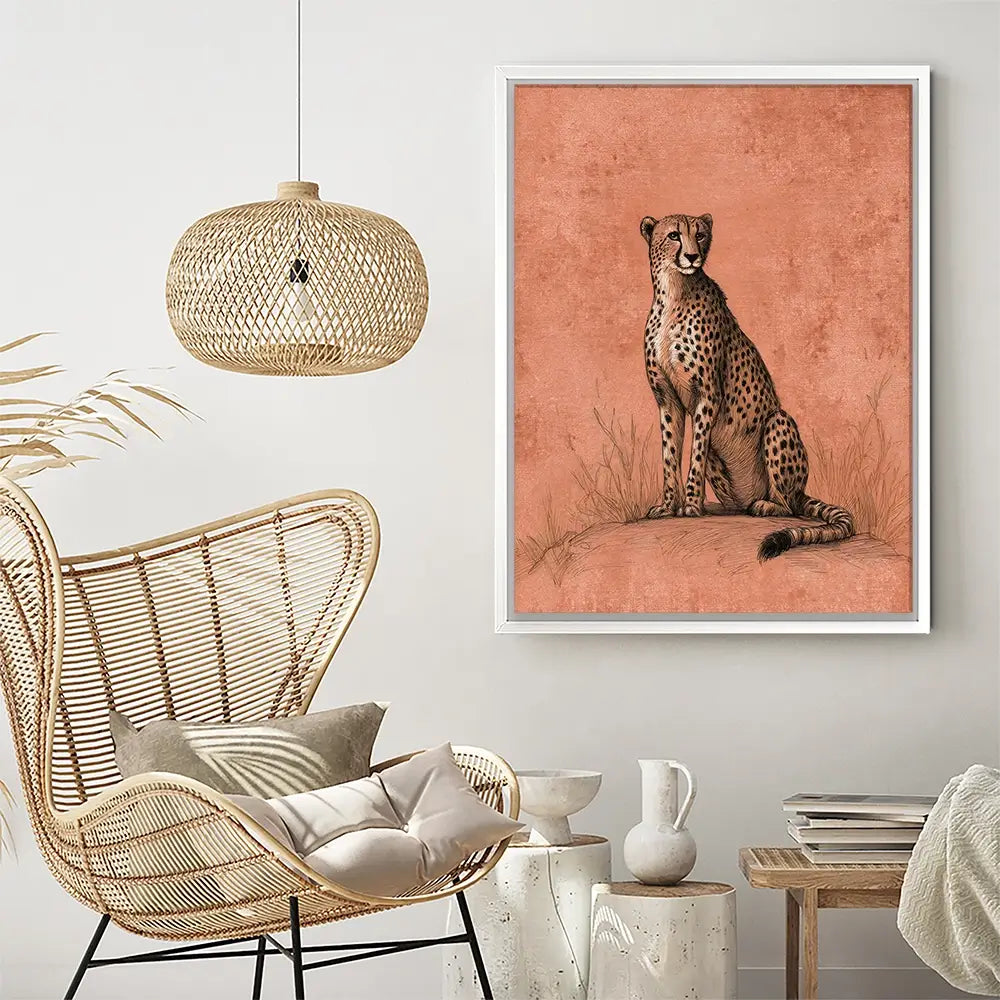 Cheetah Pose Portrait Canvas Print Cheetah Pose Portrait Canvas Print wall art product Petals Prints Design - Independent