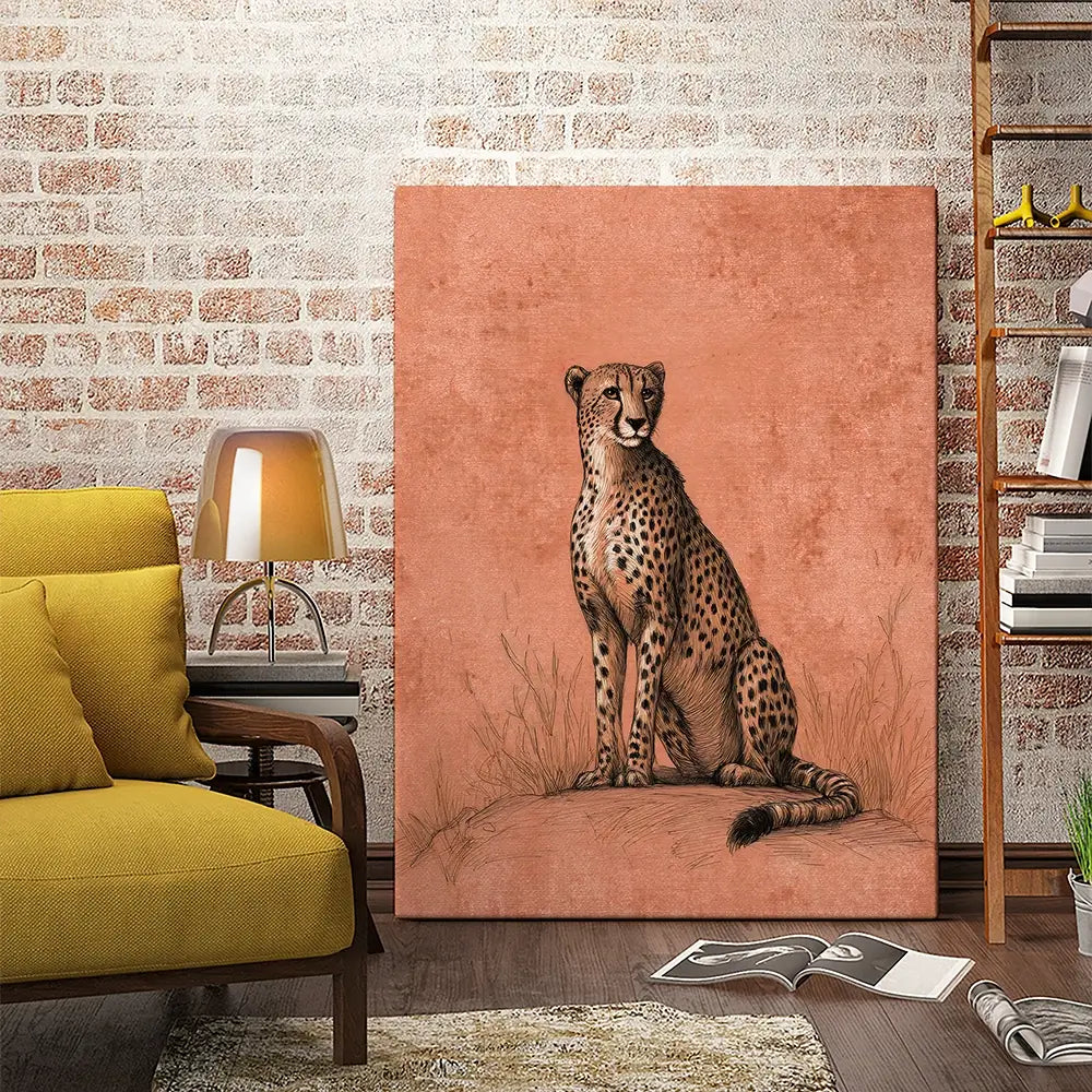 Cheetah Pose Portrait Canvas Print Cheetah Pose Portrait Canvas Print wall art product Petals Prints Design - Independent