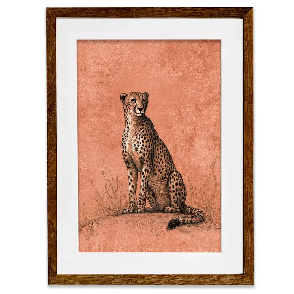 Cheetah Pose Portrait Framed Art Print Cheetah Pose Portrait Framed Art Print wall art product Petals Prints Design - Independent
