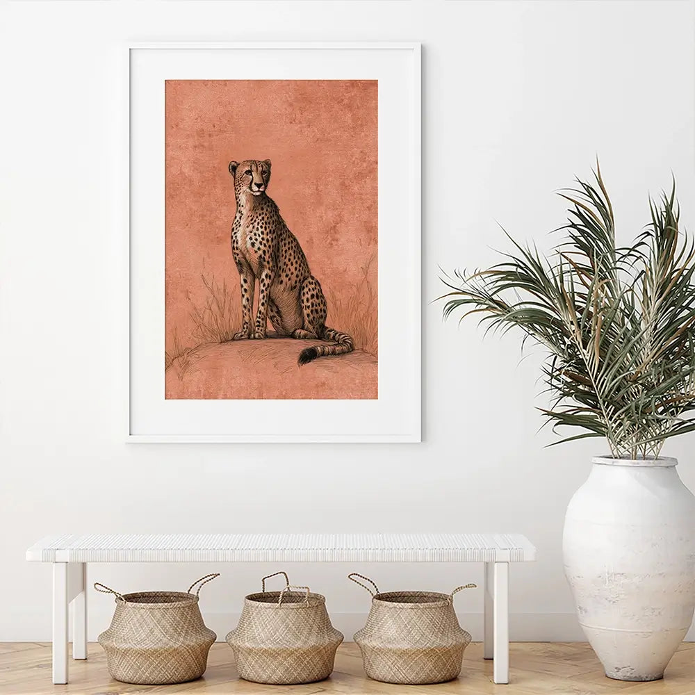 Cheetah Pose Portrait Framed Art Print Cheetah Pose Portrait Framed Art Print wall art product Petals Prints Design - Independent