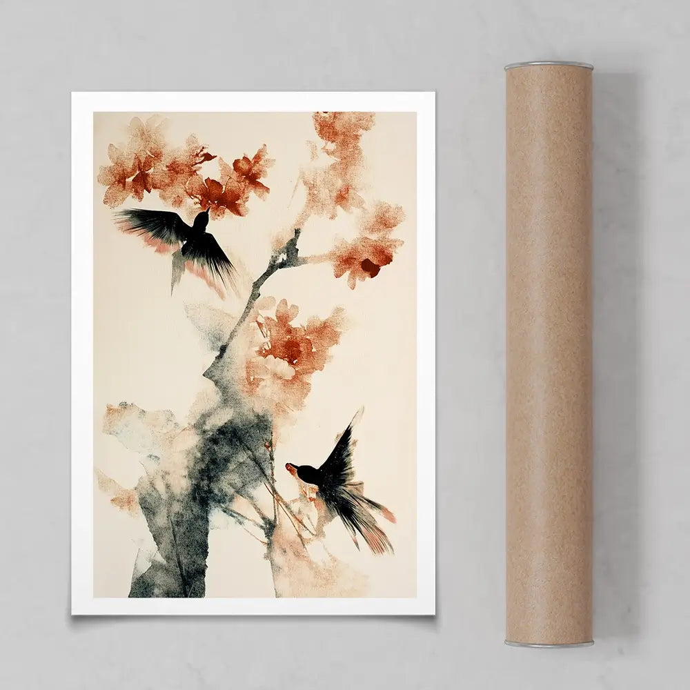 Cherry Birds Art Print Cherry Birds Art Print wall art product Treechild