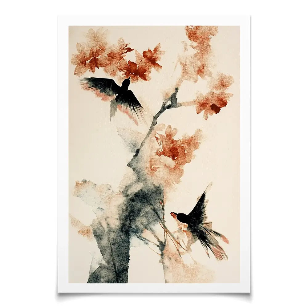 Cherry Birds Art Print Cherry Birds Art Print wall art product Treechild