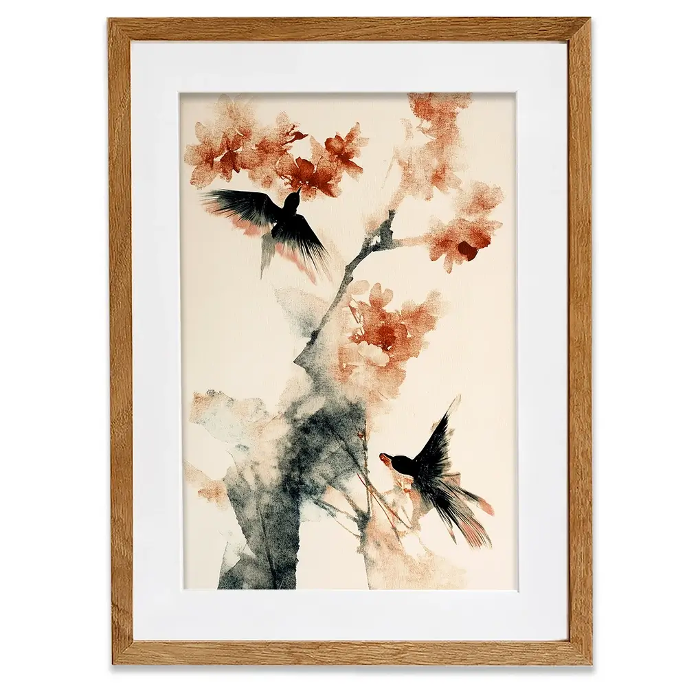 Cherry Birds Framed Art Print Cherry Birds Framed Art Print wall art product Treechild