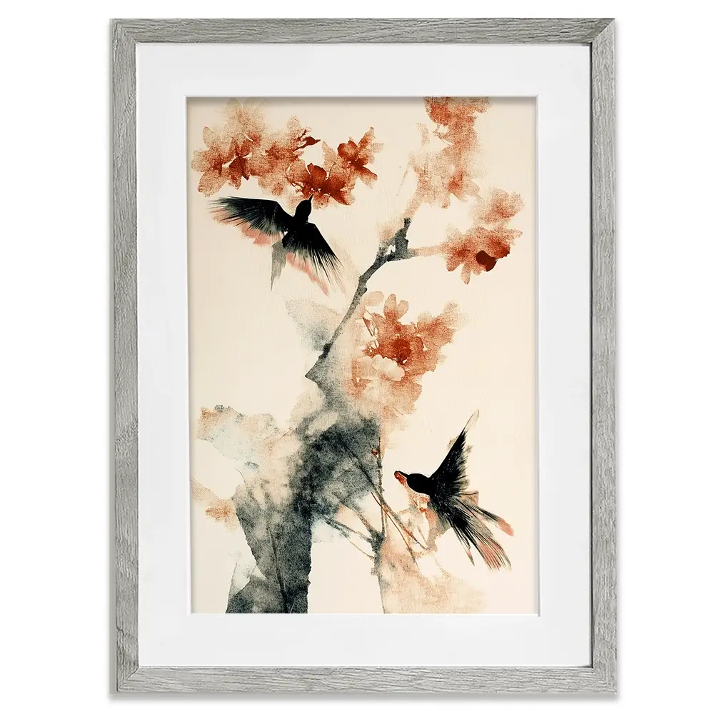 Cherry Birds Framed Art Print Cherry Birds Framed Art Print wall art product Treechild