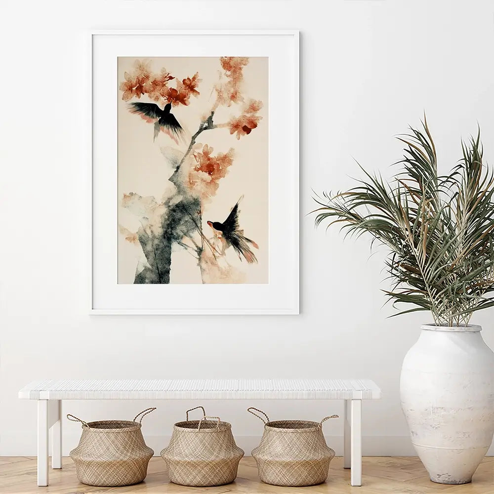 Cherry Birds Framed Art Print Cherry Birds Framed Art Print wall art product Treechild