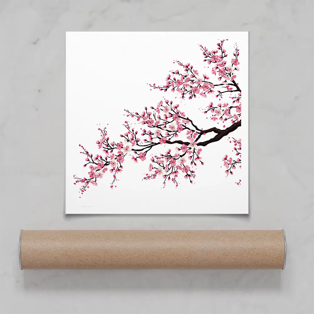 Cherry Blossom Branch Square Art Print Cherry Blossom Branch Square Art Print wall art product fresher / Shutterstock