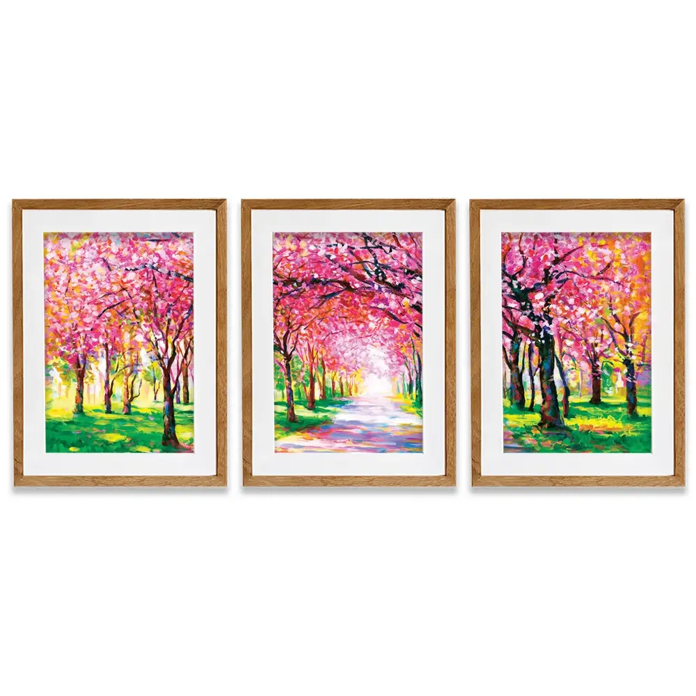 Cherry Blossom Forest Framed Art Print Trio Cherry Blossom Forest Framed Art Print Trio wall art product Leon Devenice