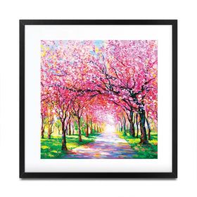 Cherry Blossom Forest Square Framed Art Print Cherry Blossom Forest Square Framed Art Print wall art product Leon Devenice