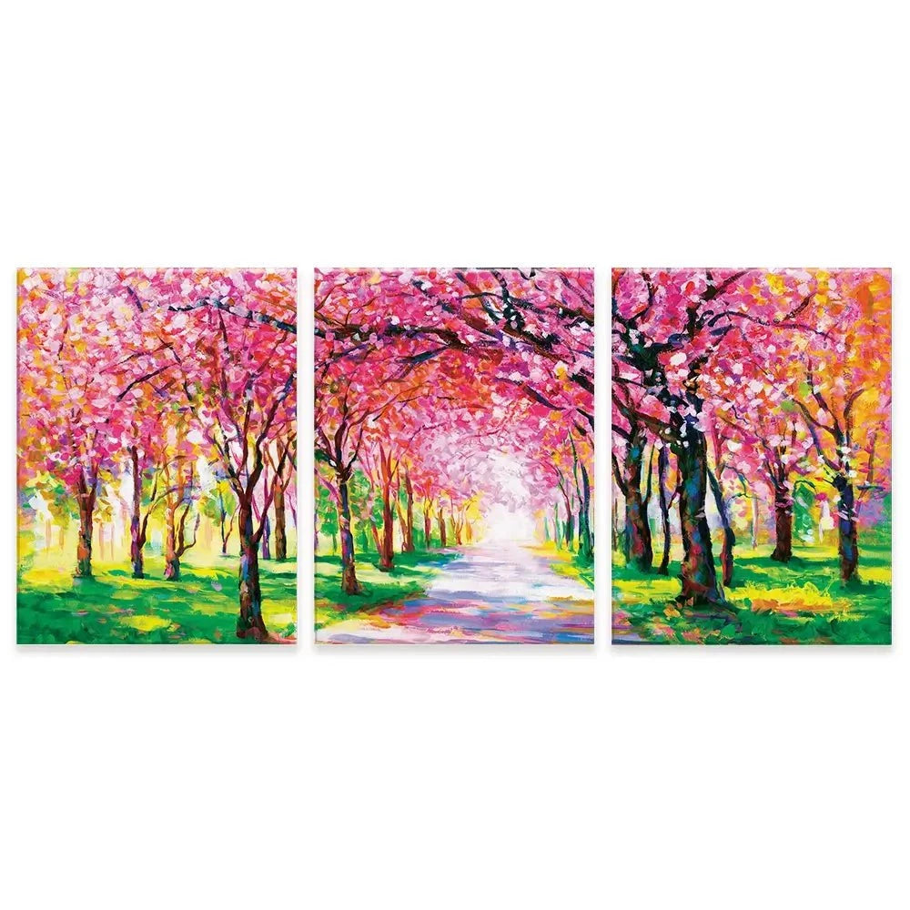 Cherry Blossom Forest Trio Canvas Print Cherry Blossom Forest Trio Canvas Print wall art product Leon Devenice
