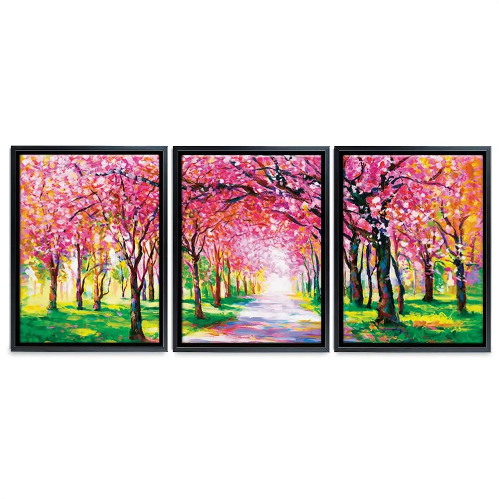Cherry Blossom Forest Trio Canvas Print Cherry Blossom Forest Trio Canvas Print wall art product Leon Devenice