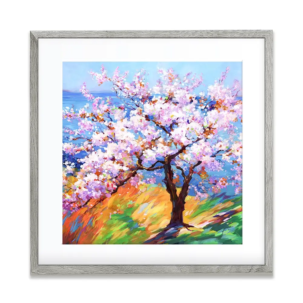 Cherry Blossom Glory Square Framed Art Print Cherry Blossom Glory Square Framed Art Print wall art product Art Print Shop