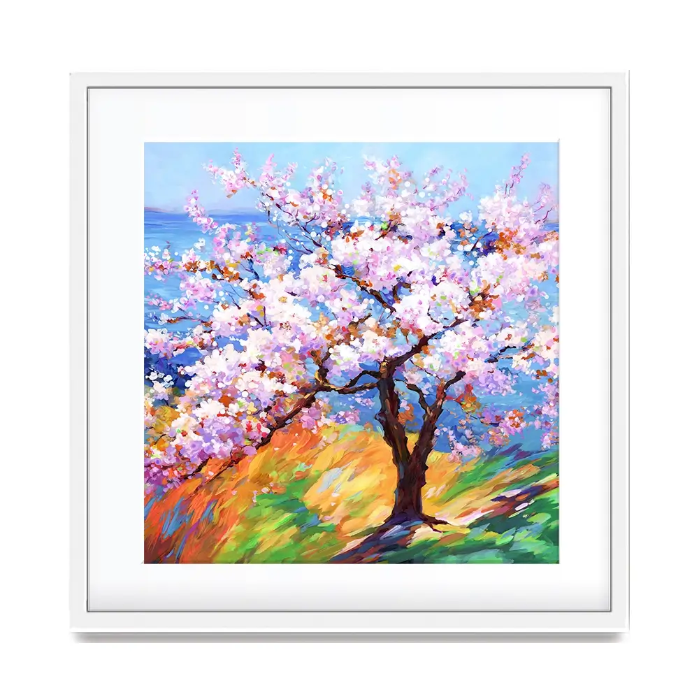 Cherry Blossom Glory Square Framed Art Print Cherry Blossom Glory Square Framed Art Print wall art product Art Print Shop