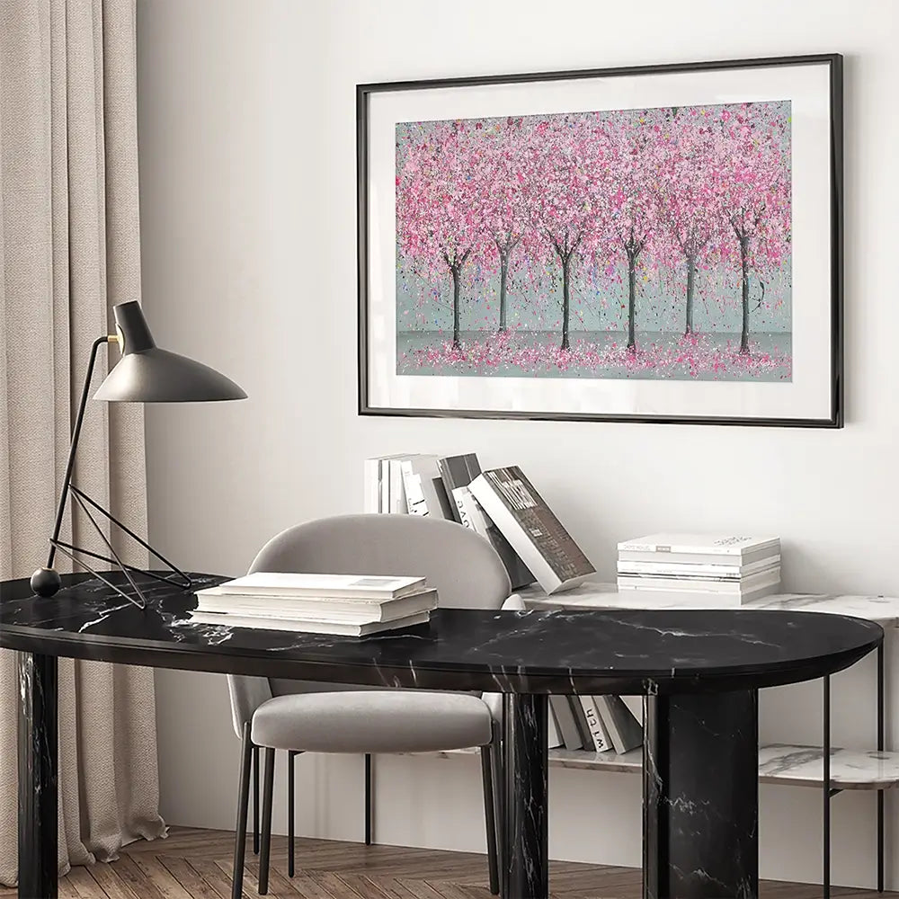 Cherry Blossom Love Framed Art Print Cherry Blossom Love Framed Art Print wall art product Jo Gough