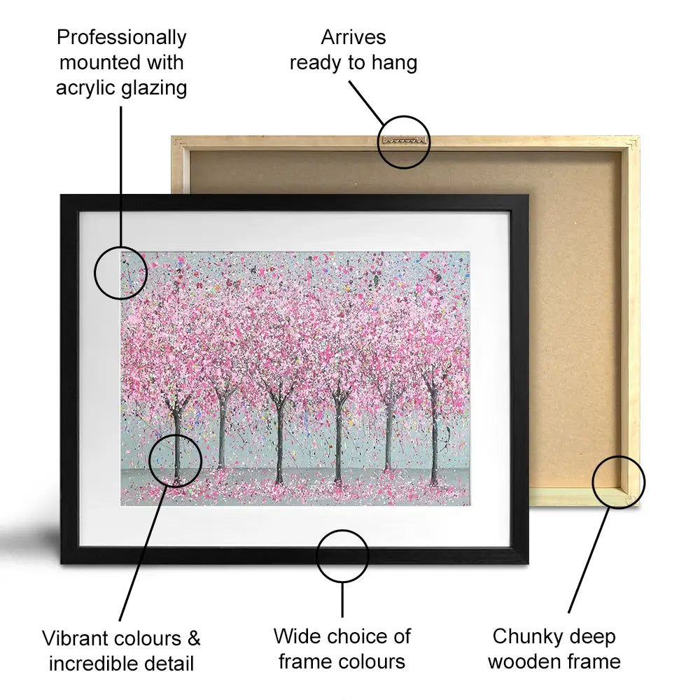 Cherry Blossom Love Framed Art Print Cherry Blossom Love Framed Art Print wall art product Jo Gough