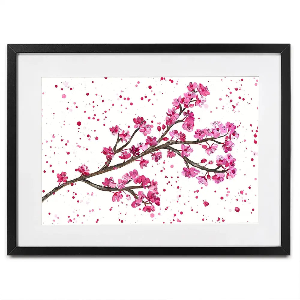 Cherry Blossom Splash Framed Art Print Cherry Blossom Splash Framed Art Print wall art product Emma LC Art