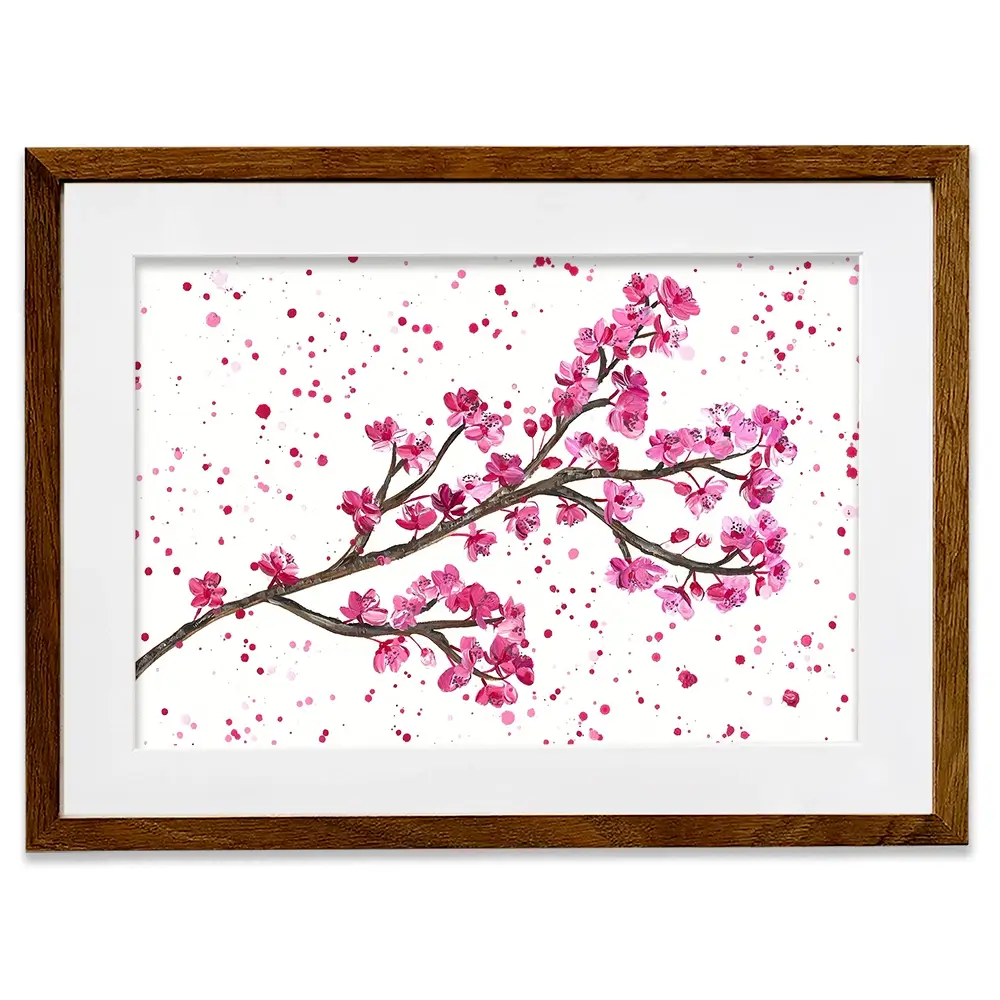 Cherry Blossom Splash Framed Art Print Cherry Blossom Splash Framed Art Print wall art product Emma LC Art