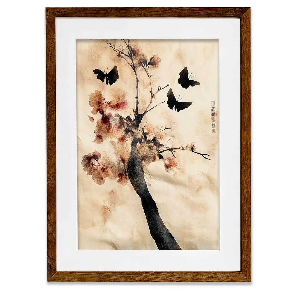 Cherry Butterflies Framed Art Print Cherry Butterflies Framed Art Print wall art product Treechild