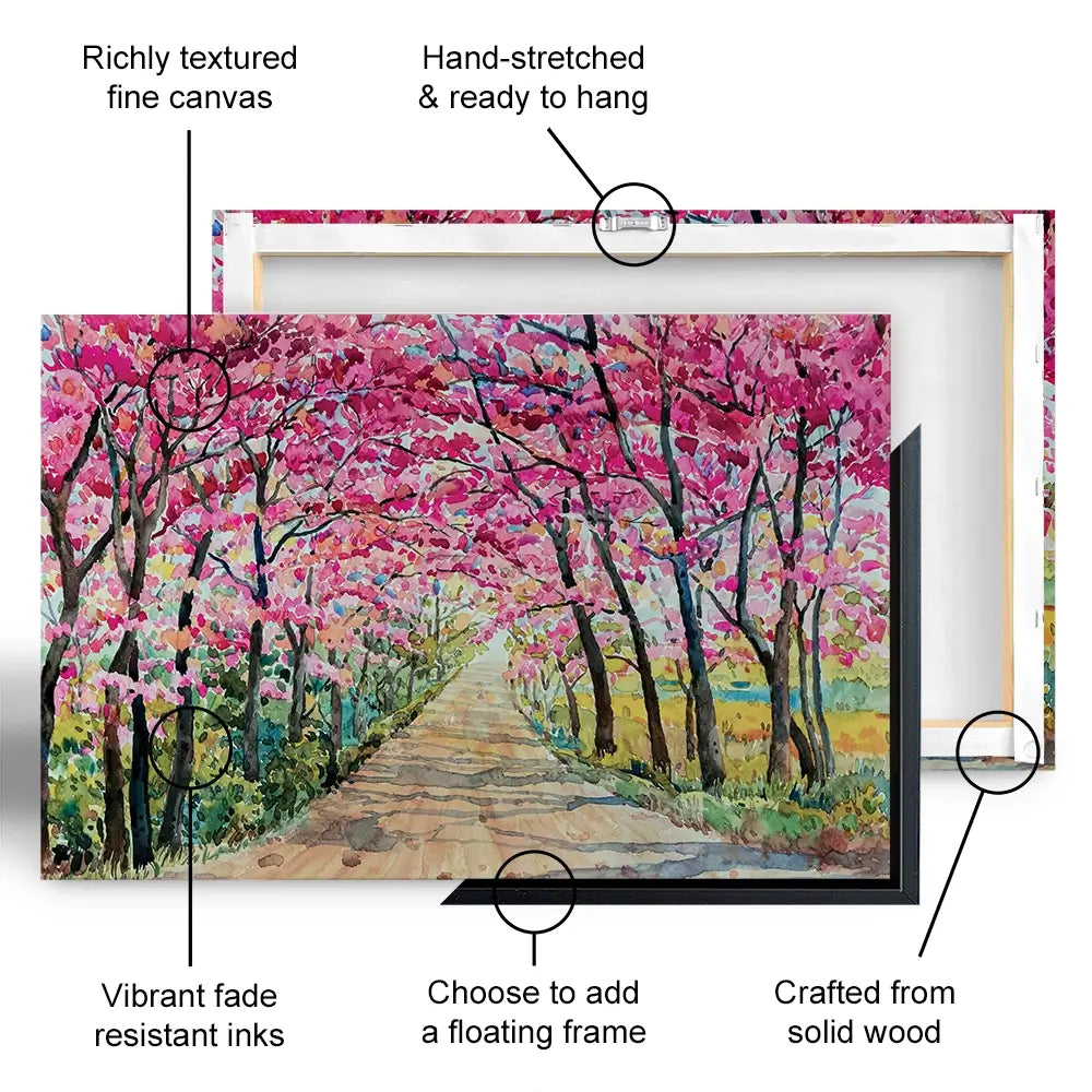 Cherry Tree Path Canvas Print Cherry Tree Path Canvas Print wall art product Painterstock / Shutterstock