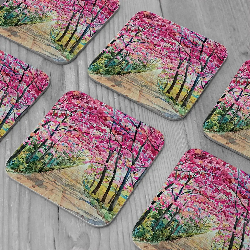 Cherry Tree Path Coaster Set Cherry Tree Path Coaster Set wall art product Painterstock / Shutterstock