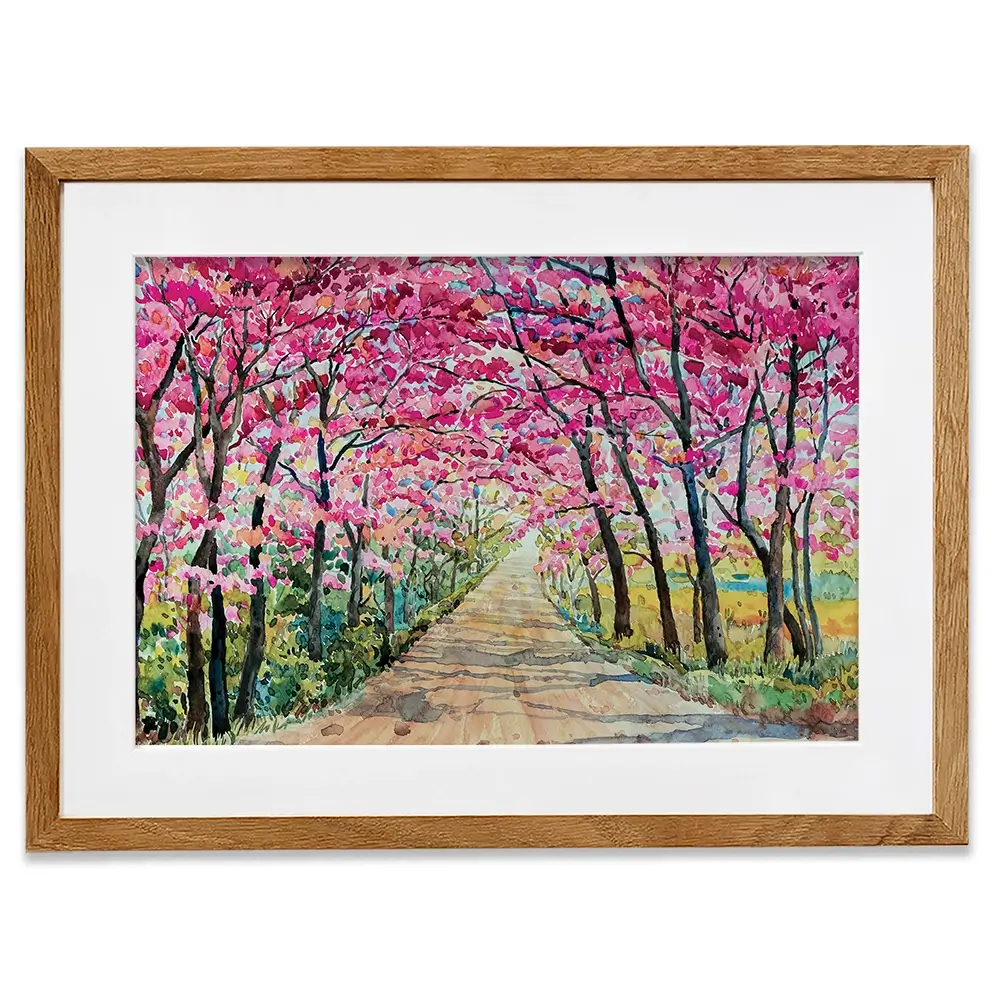 Cherry Tree Path Framed Art Print Cherry Tree Path Framed Art Print wall art product Painterstock / Shutterstock
