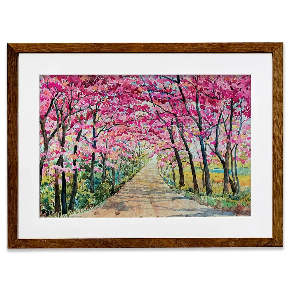 Cherry Tree Path Framed Art Print Cherry Tree Path Framed Art Print wall art product Painterstock / Shutterstock