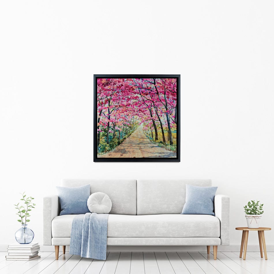 Cherry Tree Path Square Canvas Print Cherry Tree Path Square Canvas Print wall art product Painterstock / Shutterstock