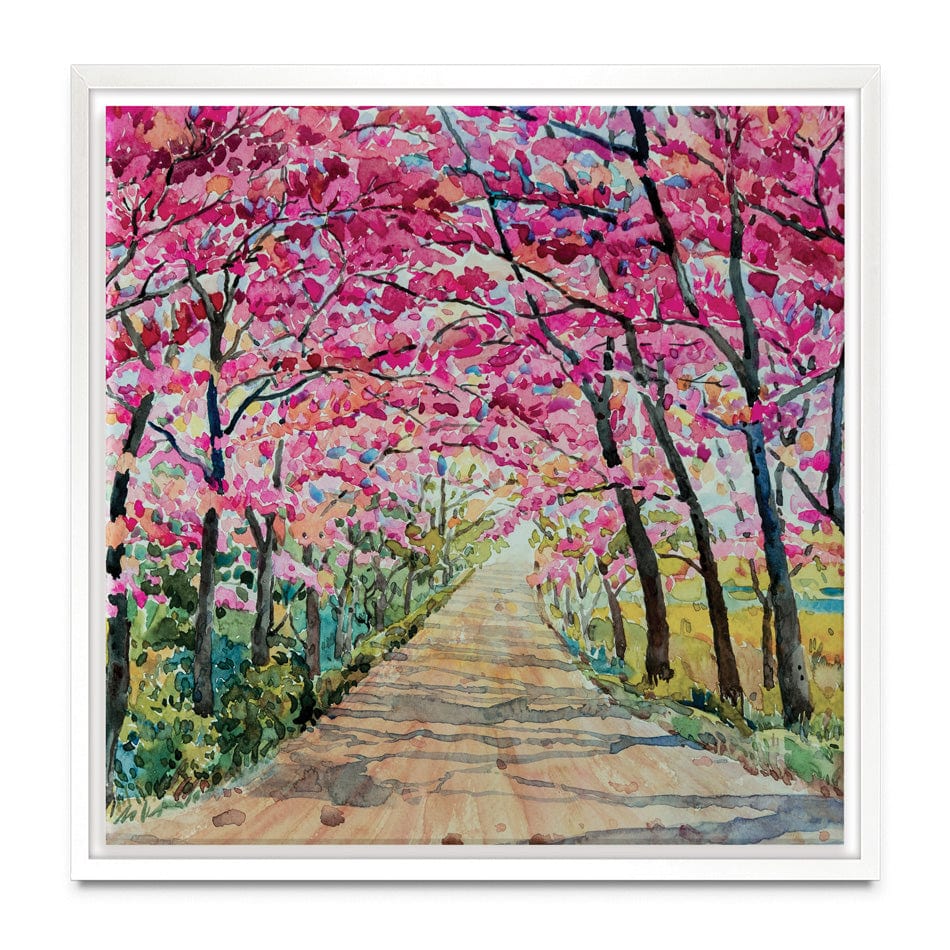 Cherry Tree Path Square Canvas Print Cherry Tree Path Square Canvas Print wall art product Painterstock / Shutterstock