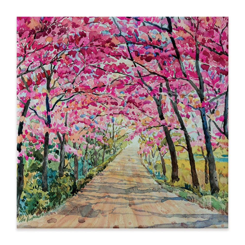 Cherry Tree Path Square Canvas Print wall art product Painterstock / Shutterstock
