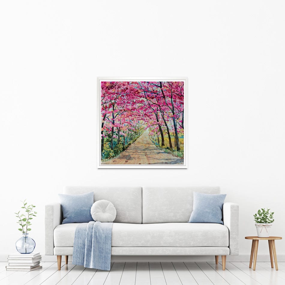Cherry Tree Path Square Canvas Print wall art product Painterstock / Shutterstock
