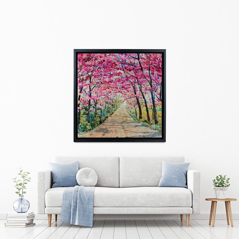 Cherry Tree Path Square Canvas Print wall art product Painterstock / Shutterstock