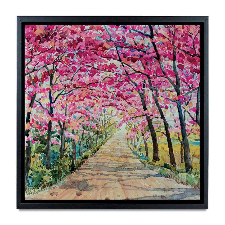 Cherry Tree Path Square Canvas Print wall art product Painterstock / Shutterstock