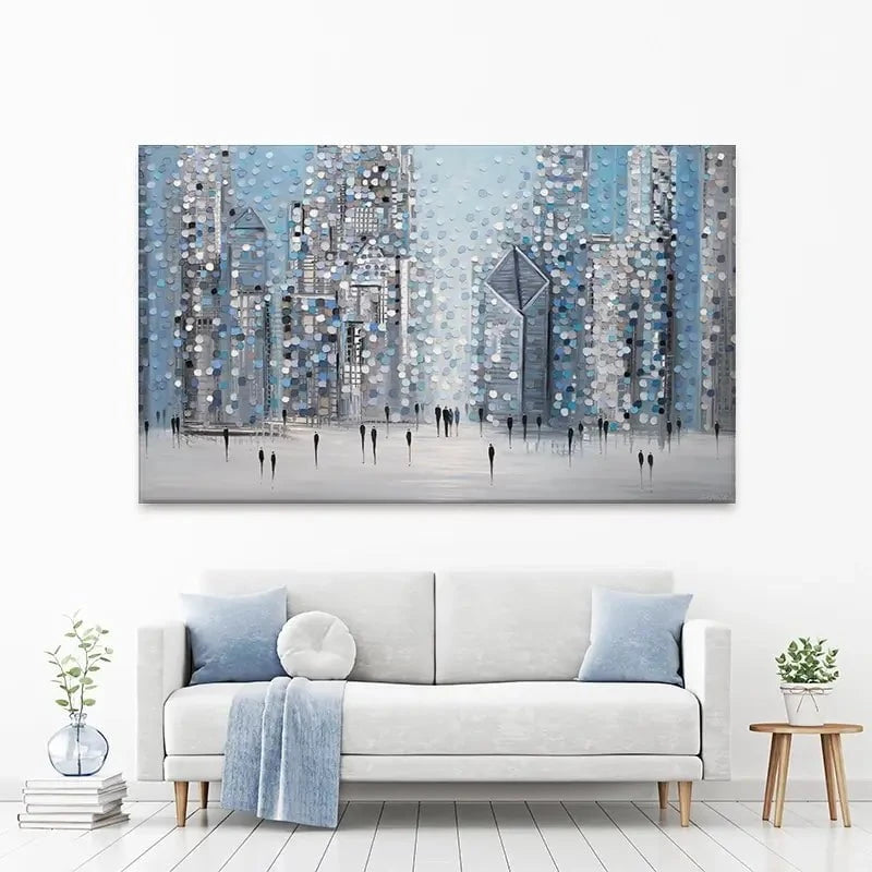 Chicago Blue Canvas Print Chicago Blue Canvas Print wall art product Ekaterina Ermilkina