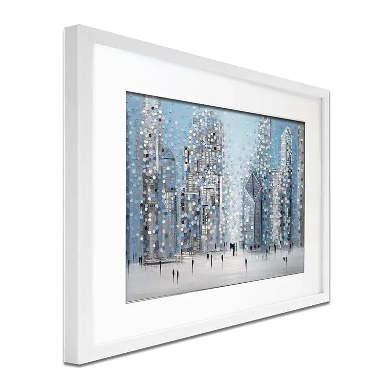 Chicago Blue Framed Art Print Chicago Blue Framed Art Print wall art product Ekaterina Ermilkina