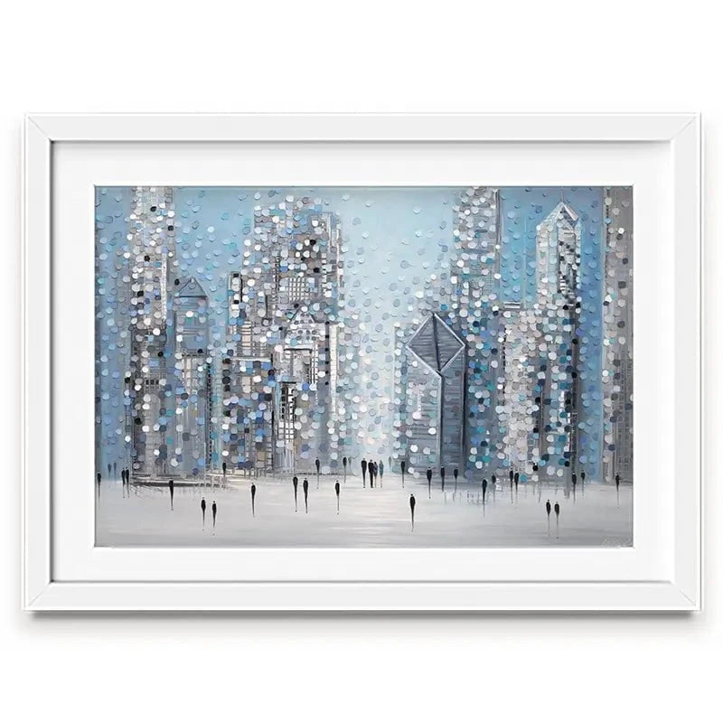 Chicago Blue Framed Art Print Chicago Blue Framed Art Print wall art product Ekaterina Ermilkina