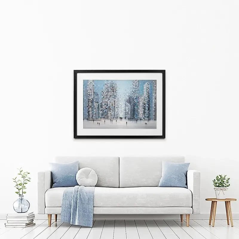 Chicago Blue Framed Art Print Chicago Blue Framed Art Print wall art product Ekaterina Ermilkina