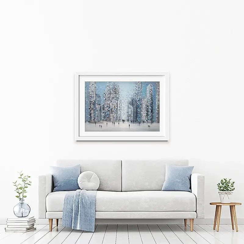 Chicago Blue Framed Art Print Chicago Blue Framed Art Print wall art product Ekaterina Ermilkina