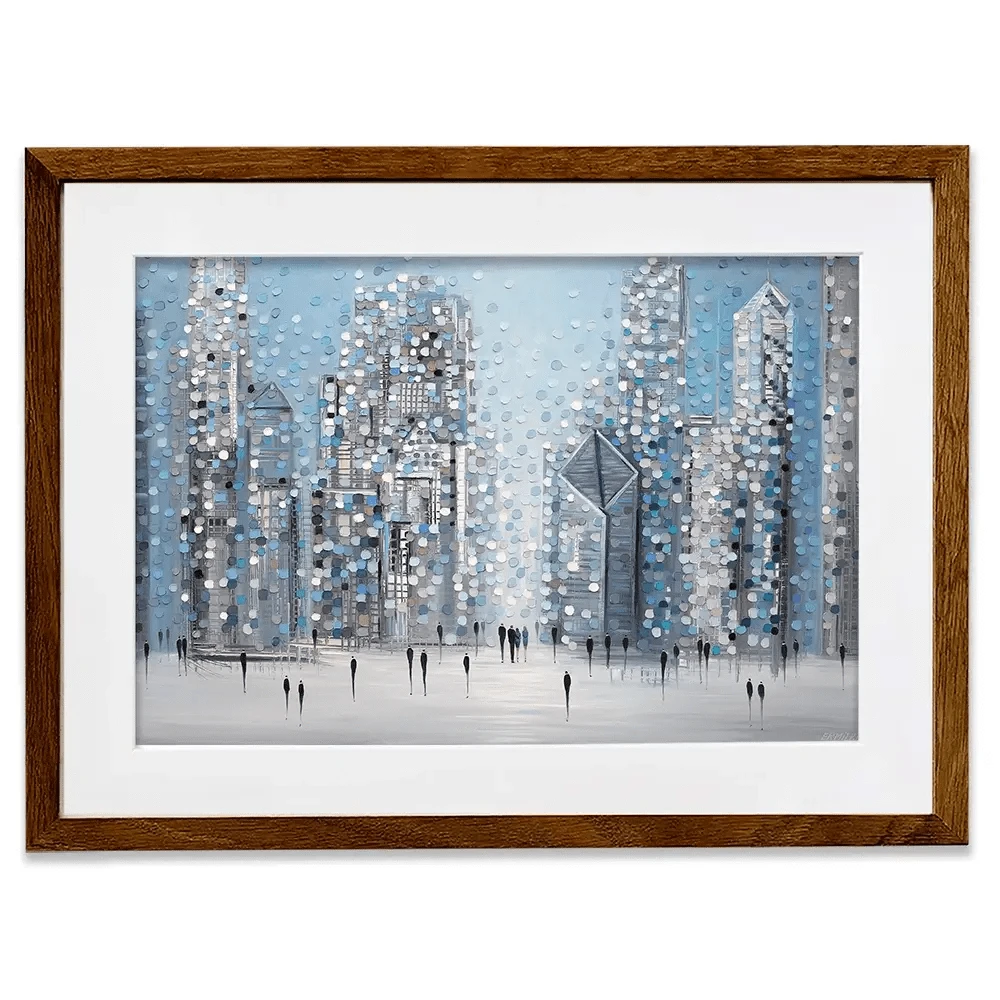 Chicago Blue Framed Art Print Chicago Blue Framed Art Print wall art product Ekaterina Ermilkina