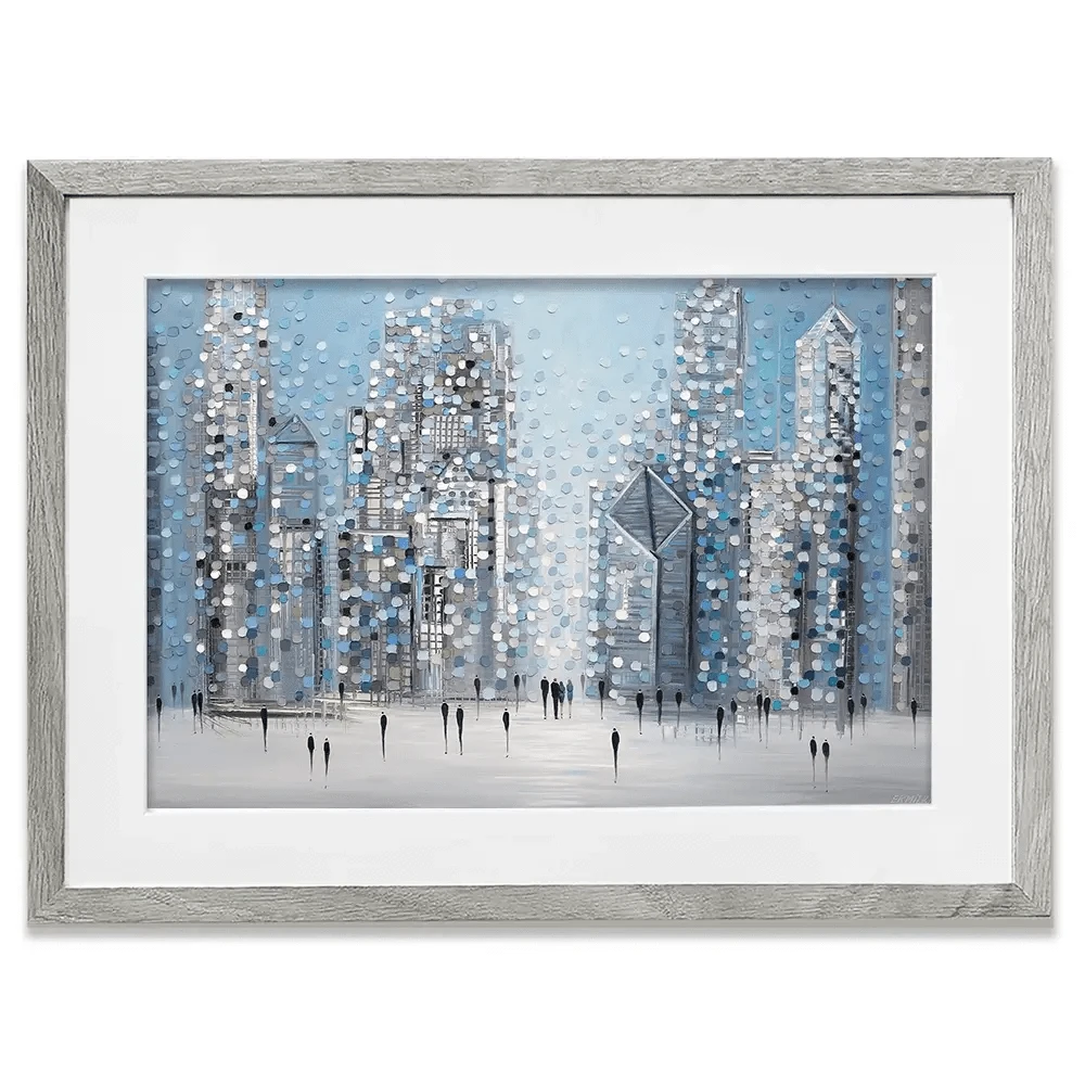 Chicago Blue Framed Art Print Chicago Blue Framed Art Print wall art product Ekaterina Ermilkina