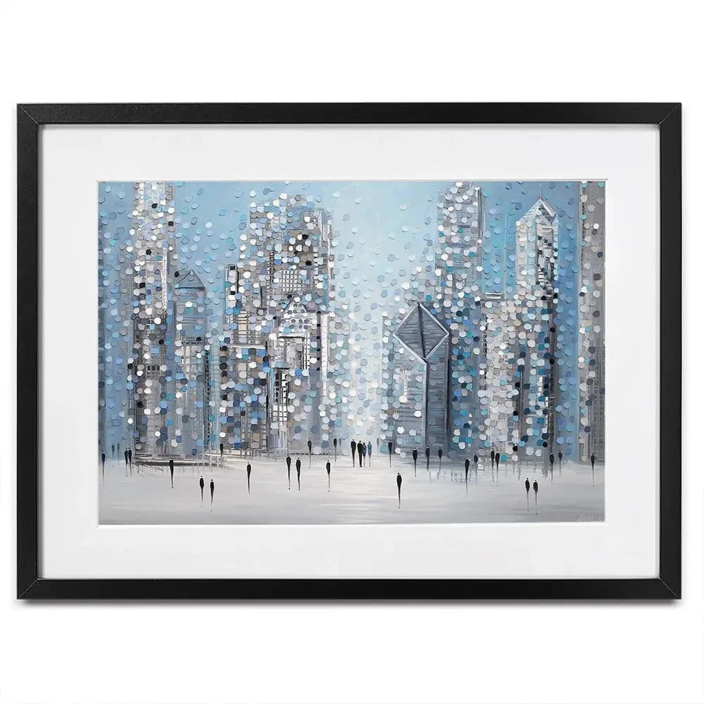 Chicago Blue Framed Art Print Chicago Blue Framed Art Print wall art product Ekaterina Ermilkina